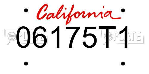 06175T1 California License Plate