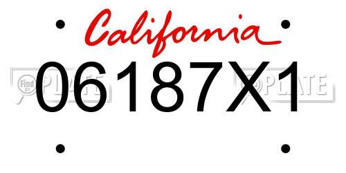 06187X1 California License Plate
