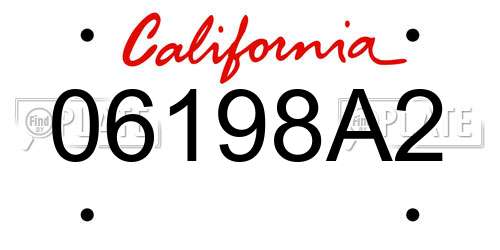 06198A2 California License Plate