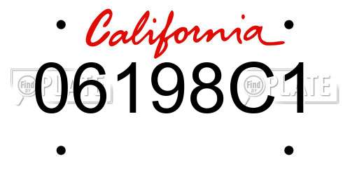 06198C1 California License Plate