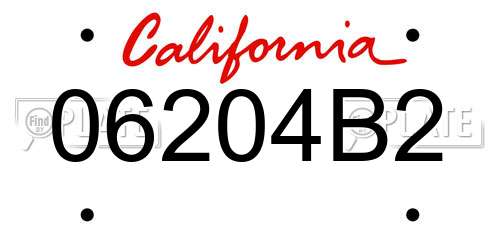 06204B2 California License Plate