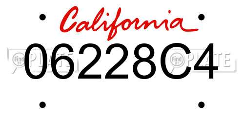 06228C4 California License Plate