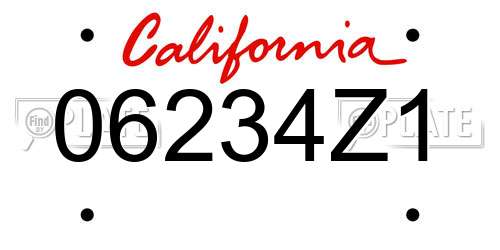 06234Z1 California License Plate