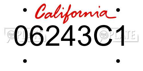 06243C1 California License Plate