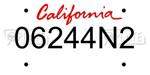 06244N2 California License Plate
