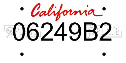 06249B2 California License Plate