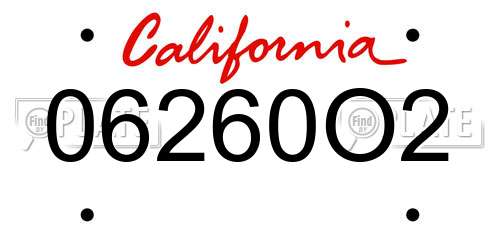 06260O2 California License Plate