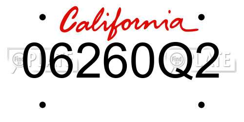 06260Q2 California License Plate