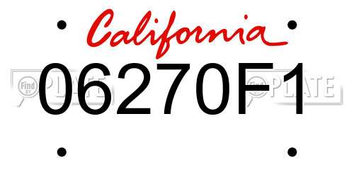 06270F1 California License Plate