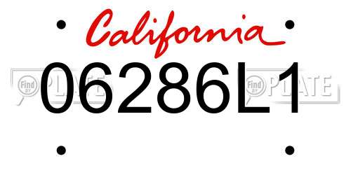 06286L1 California License Plate