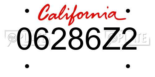 06286Z2 California License Plate