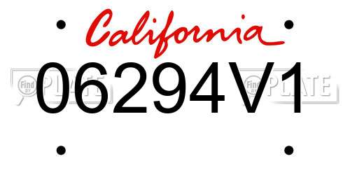 06294V1 California License Plate