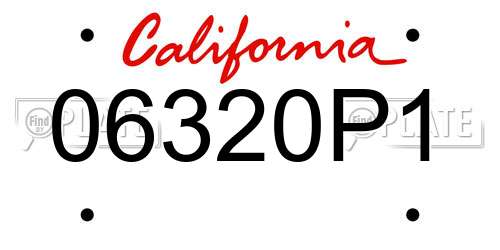 06320P1 California License Plate