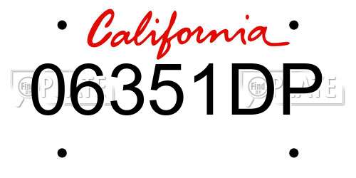 06351DP California License Plate