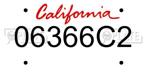 06366C2 California License Plate
