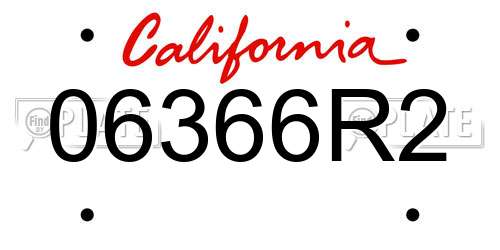 06366R2 California License Plate