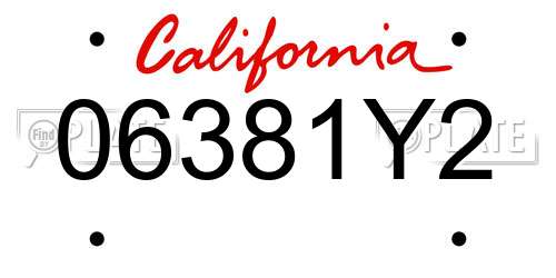 06381Y2 California License Plate