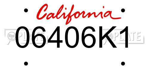 06406K1 California License Plate