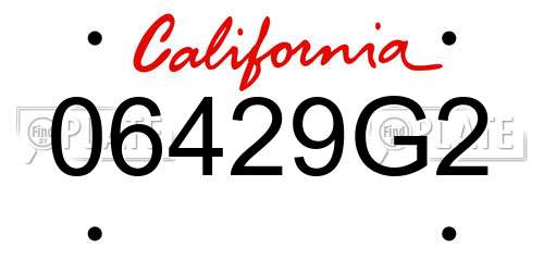 06429G2 California License Plate