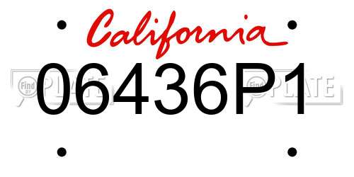 06436P1 California License Plate