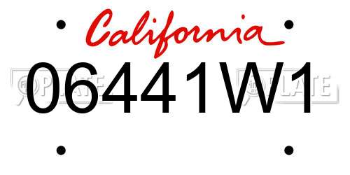06441W1 California License Plate