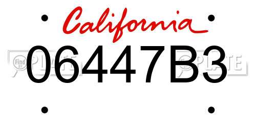 06447B3 California License Plate
