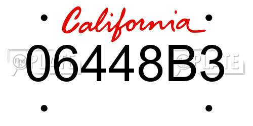 06448B3 California License Plate