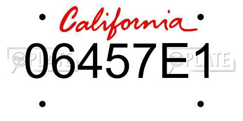 06457E1 California License Plate
