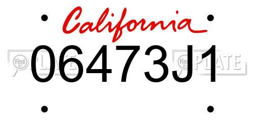 06473J1 California License Plate