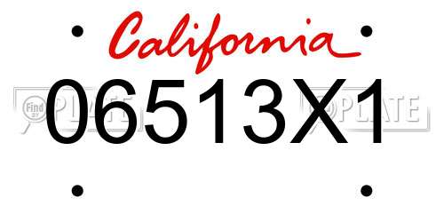 06513X1 California License Plate