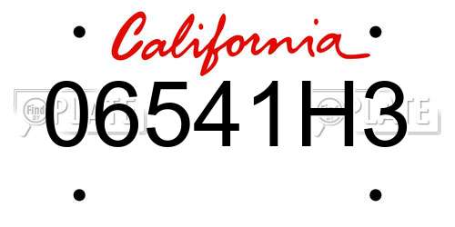 06541H3 California License Plate