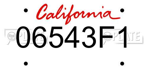 06543F1 California License Plate
