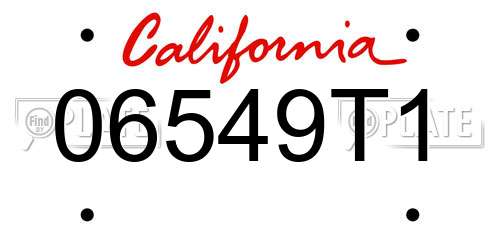 06549T1 California License Plate