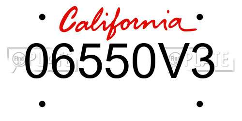 06550V3 California License Plate