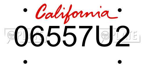 06557U2 California License Plate