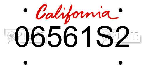 06561S2 California License Plate