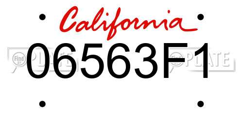 06563F1 California License Plate