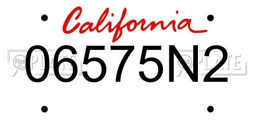 06575N2 California License Plate