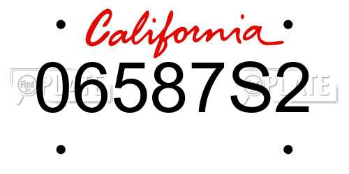 06587S2 California License Plate
