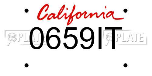 0659IT California License Plate