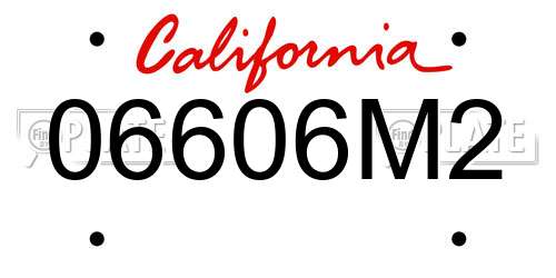 06606M2 California License Plate
