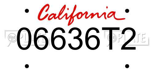 06636T2 California License Plate