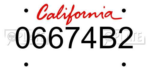 06674B2 California License Plate