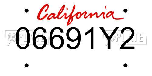 06691Y2 California License Plate