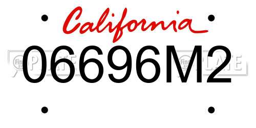 06696M2 California License Plate