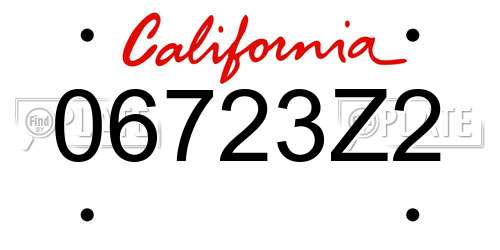 06723Z2 California License Plate