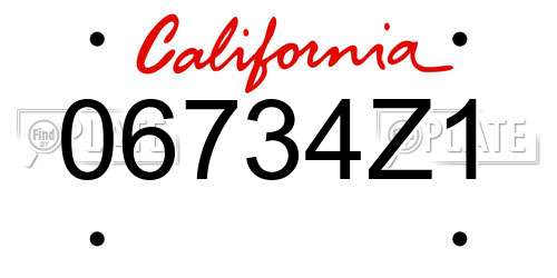 06734Z1 California License Plate