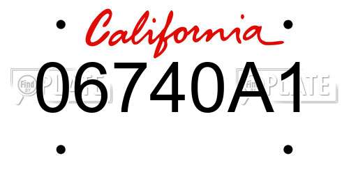 06740A1 California License Plate