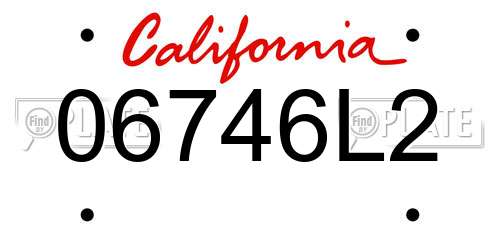 06746L2 California License Plate