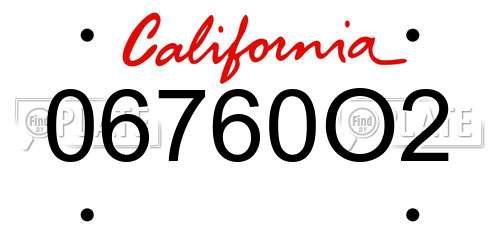 06760O2 California License Plate